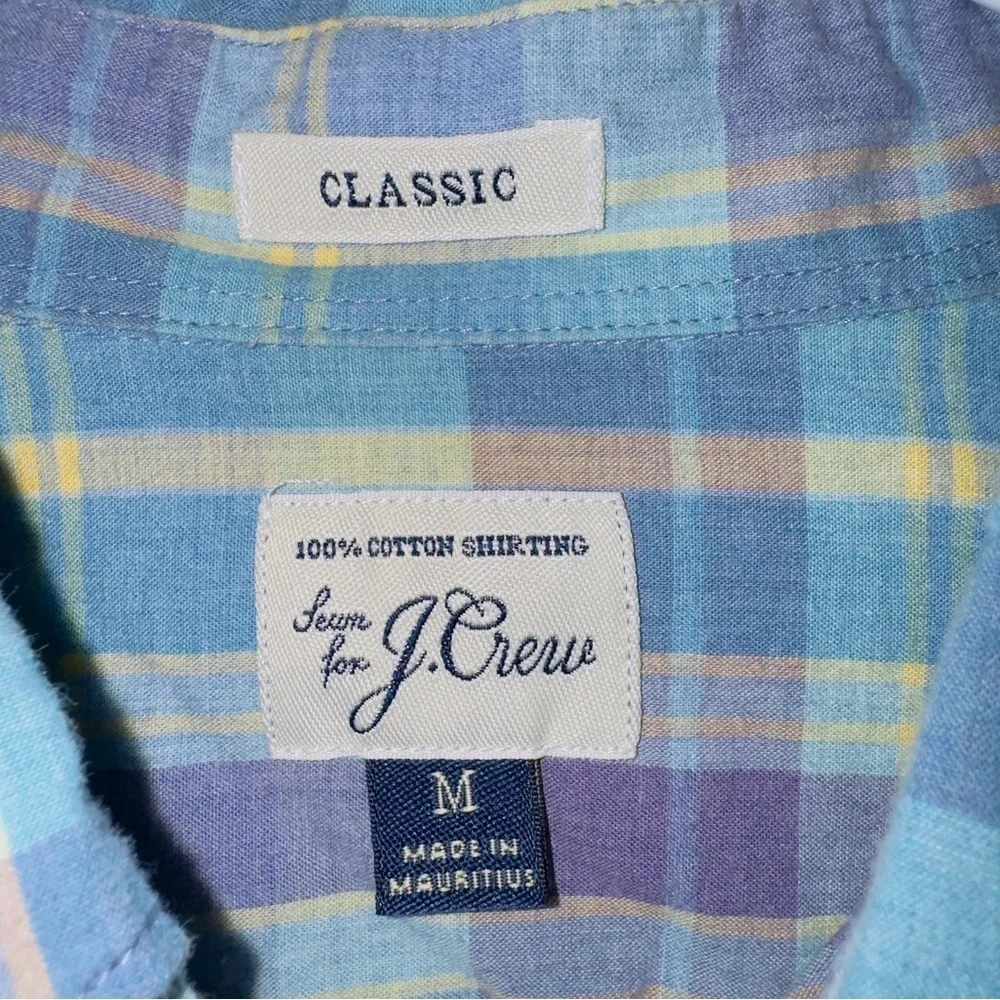 Men's J. Crew Blue Plaid Long Sleeve Classic Fit Button Up Cotton Shirt
